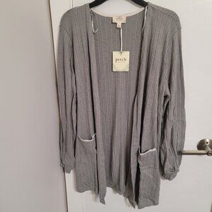 Nwt Perch by Blue Pepper gray open cardigan (2XL)